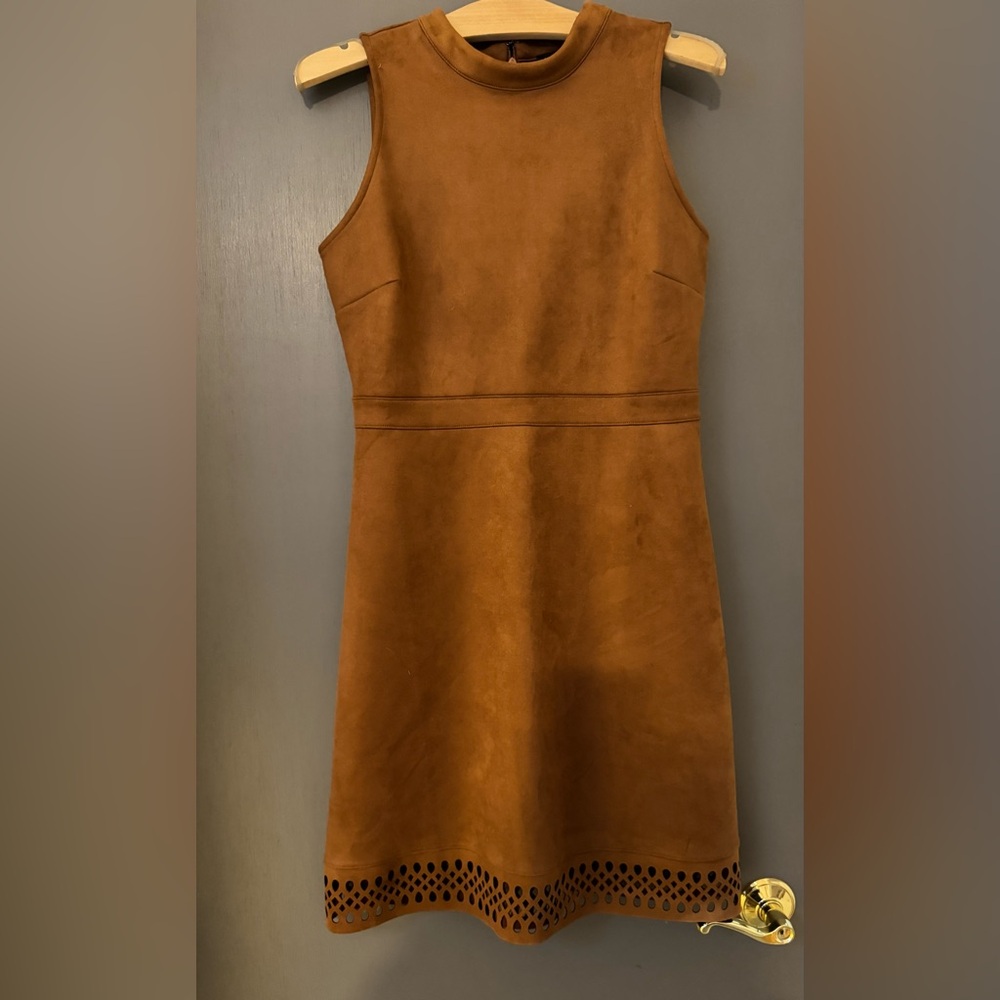 Chic Tan Sleeveless Mini Dress